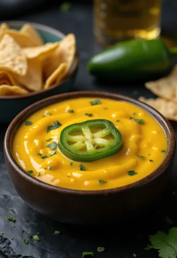 Jalapeño-cheddarsaus servert