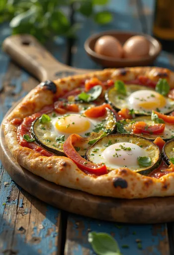 Pizza alla Griglia med grillede grønnsaker