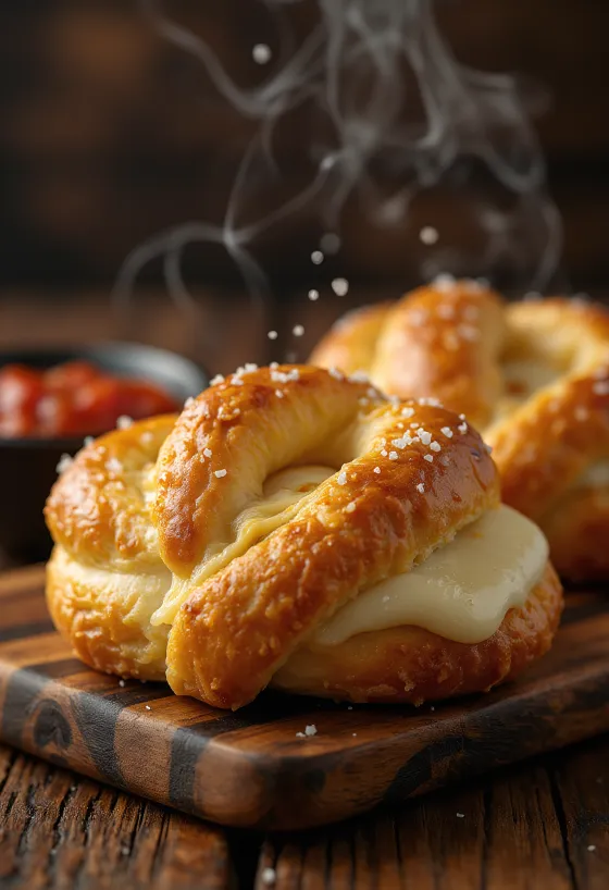 Kringler med mozzarella nystekt