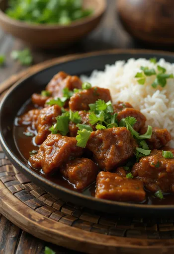 Biff Rendang servert