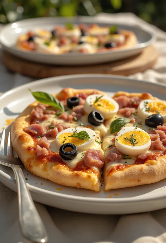 Pizza Tunisienne servert