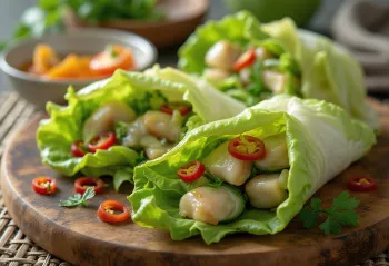Surströmming i salatwraps, en frisk svensk rett rullet i salatblad