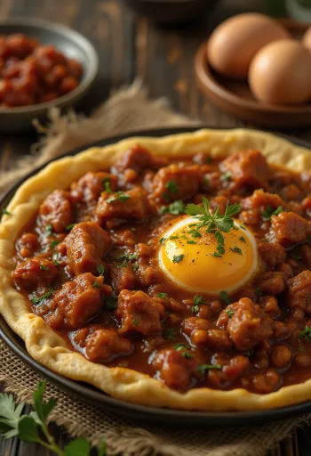 Doro Wat servert med hardkokt egg og injera-lefser