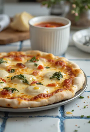 Pizza alla Ricotta med ricotta og ost