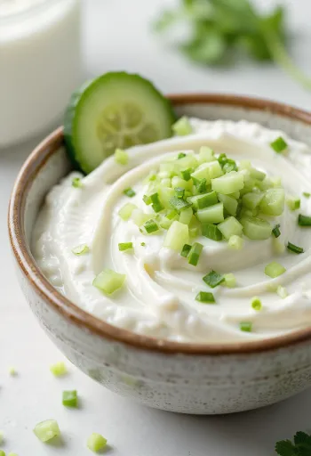 Agurksaus med dill og rømme servert