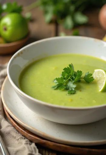 Squashsuppe med koriander servert