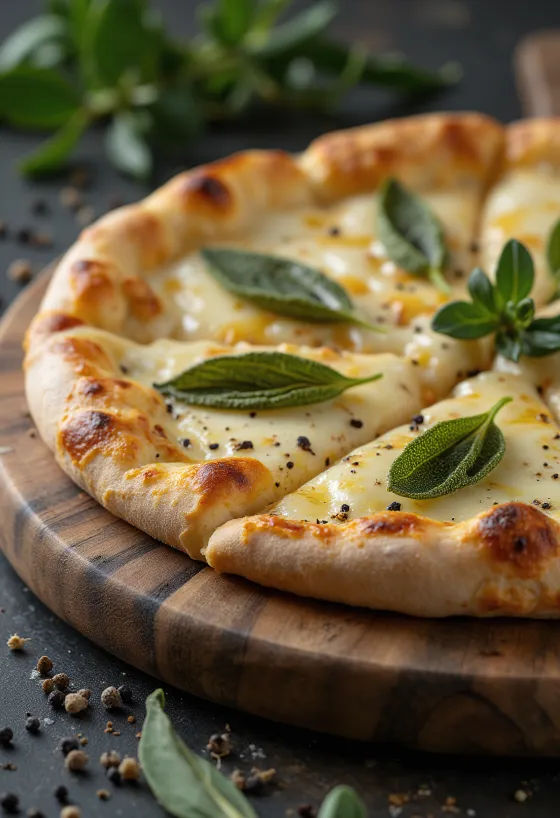 Pizza alla Salvia med salvie og ost