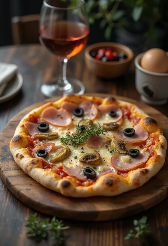 Pizza Capricciosa – Romersk stil med blandet fyll servert