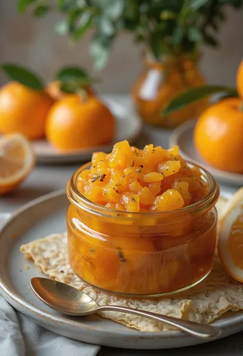 Søt-syrlig appelsinchutney servert i skål