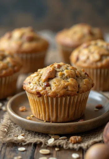 Kastanjemuffins med havregryn servert