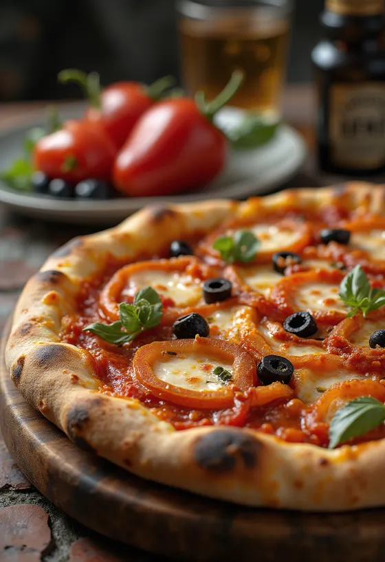 Pizza alla Zingara med grønnsaker og pølse