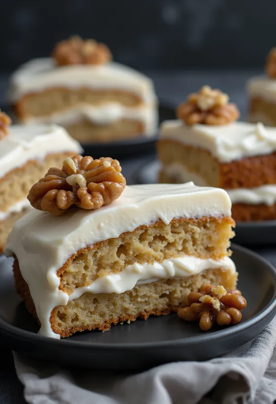 Glutenfri valnøttkake servert