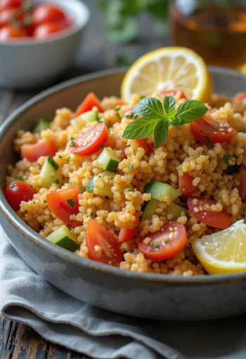 Tomatbulgursalat med friske grønnsaker