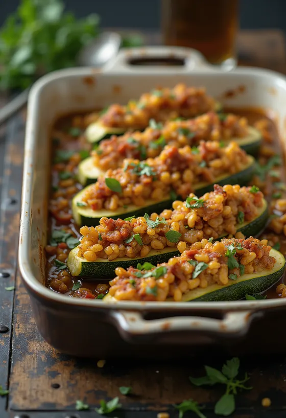 Krydret vegansk fylt squash servert