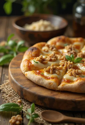 Pizza alle Noci med valnøtter og ost