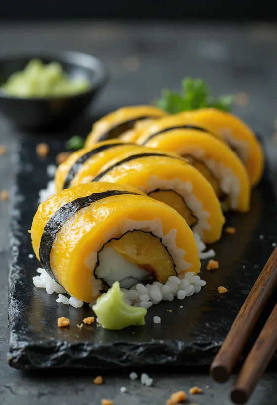 Tamagoyaki-rull, frisk og appetittvekkende japansk eggerull