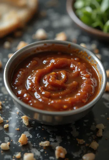 Hvitløks- og ølbasert BBQ-saus servert
