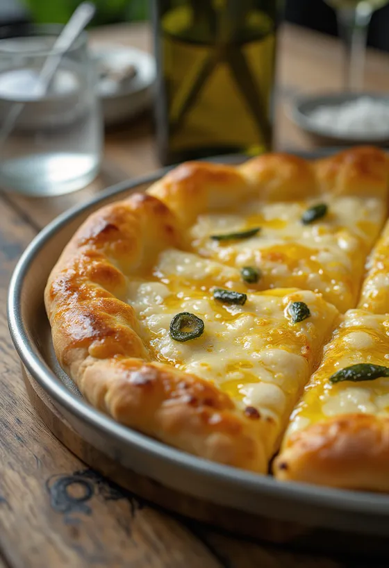 Pizza all’Olio med extra virgin olivenolje og friske urter