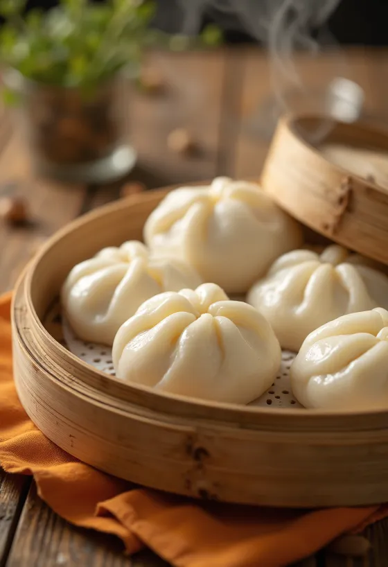 Nydampede kinesiske mantou-boller
