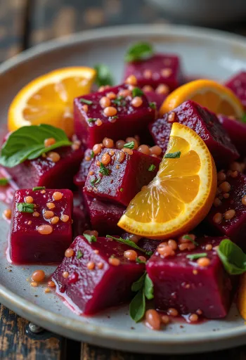 Rødbetesalat med appelsindressing og frisk persille