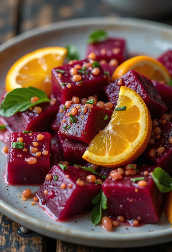 Rødbetesalat med appelsindressing og frisk persille