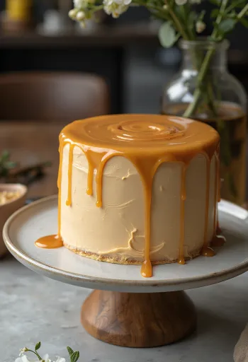 Karamelltorte servert
