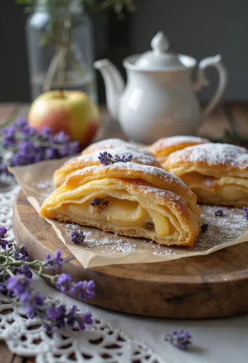 Nystekt strudel med eplefyll og lavendel