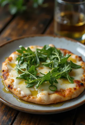 Pizza Bianca con Rucola med ruccola og ost