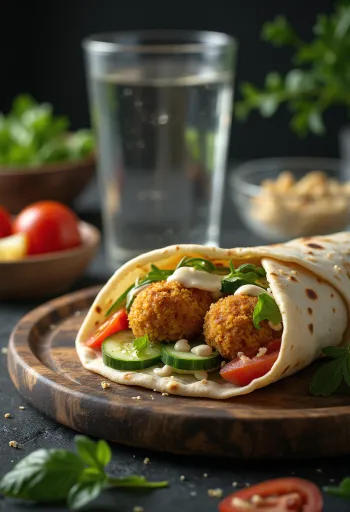 Falafelwrap med søtpotet og grønnsaker