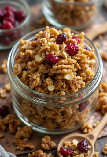 Hjemmelaget granola med sprø havregryn, nøtter og tørket frukt