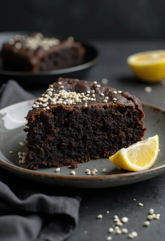 Keto valmuefrøkake servert