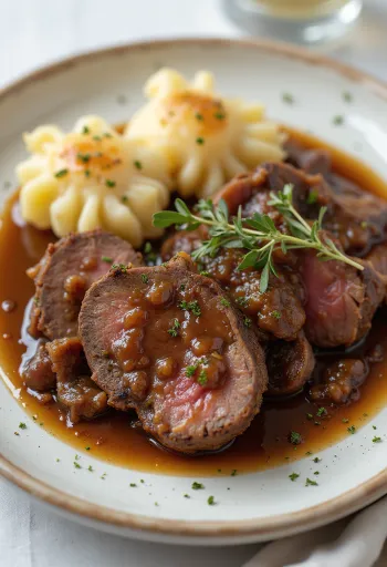 Sauerbraten servert