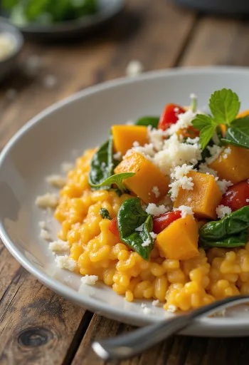 Gresskar-risotto med grønnsaker