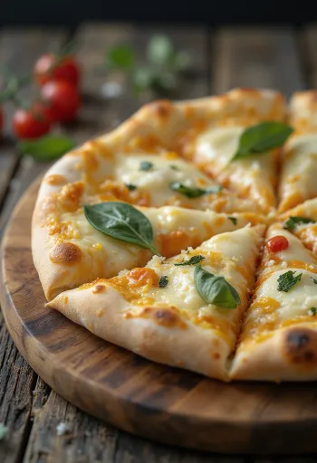 Pizza Bianca con Gorgonzola med kremet gorgonzola og rosmarin