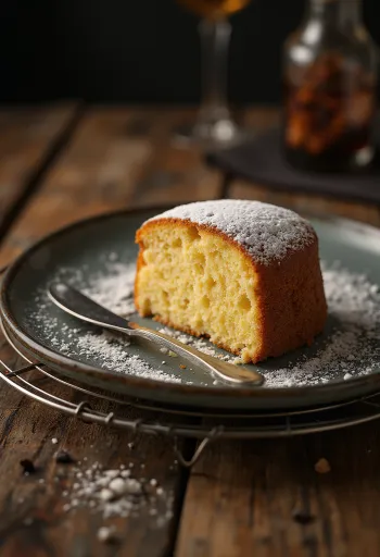 Kake med brunet smør servert i stykker