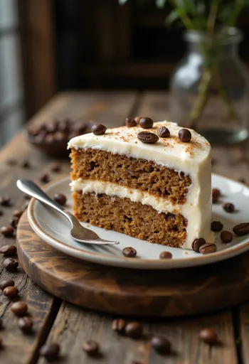 Kaffe- og mascarponekake servert