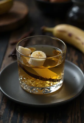 Bananlikør servert i flaske