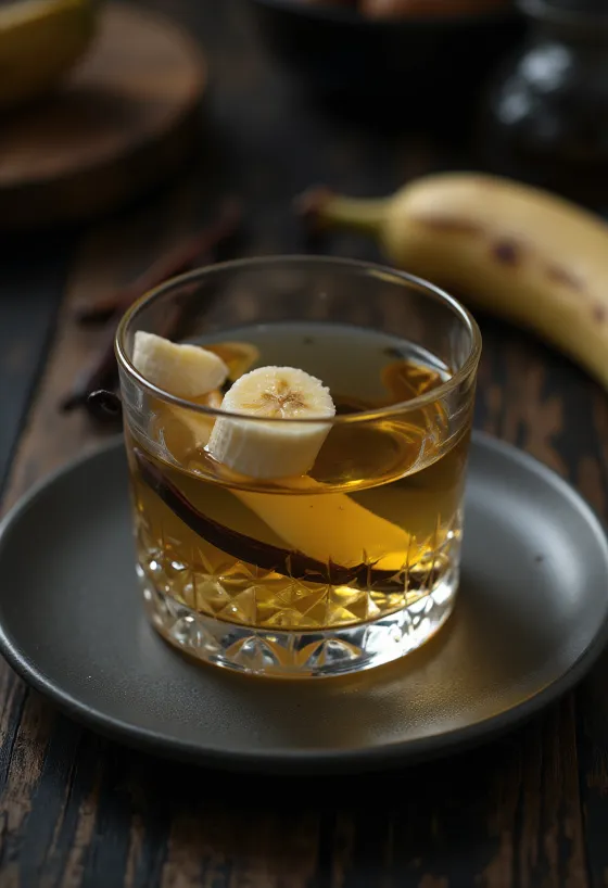 Bananlikør servert i flaske