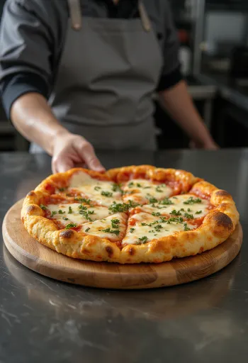 Blomkålpizzabunn med vegansk topping servert