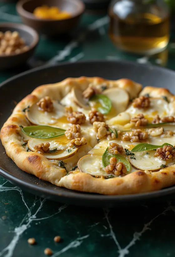 Belgisk pizza med blåmuggost