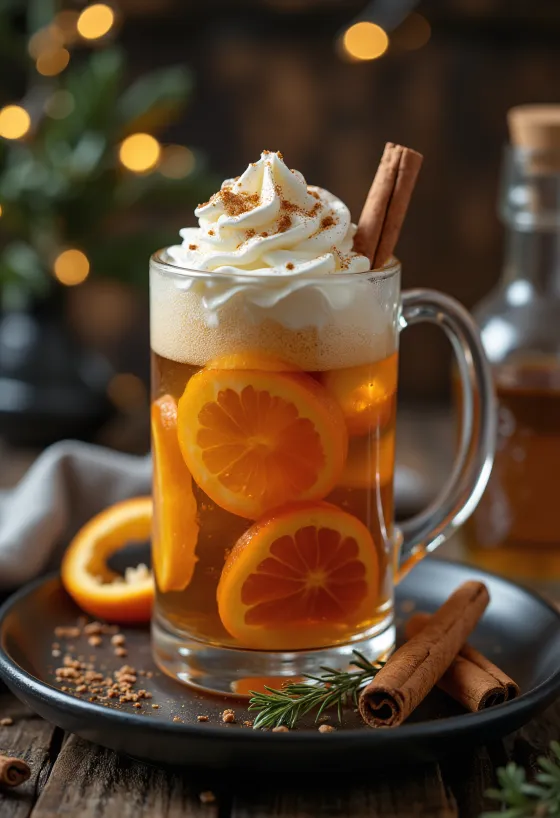 Søt julecider servert i glass