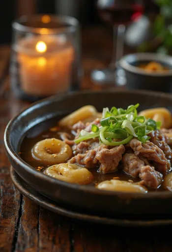Sujebi med Storfekjøtt, koreansk nudelsuppe med storfekjøtt og purre
