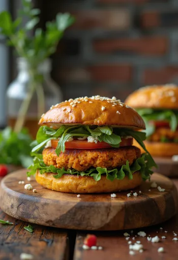 Søtpotetburger servert