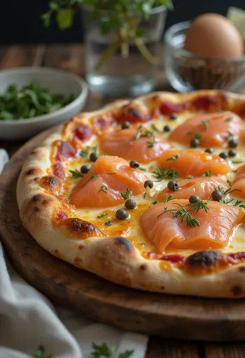 Dansk pizza med røkt laks