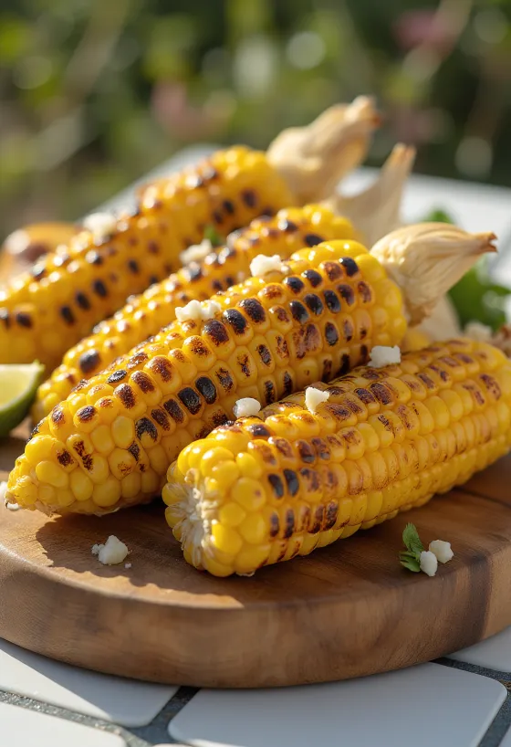 BBQ-grillet mais servert