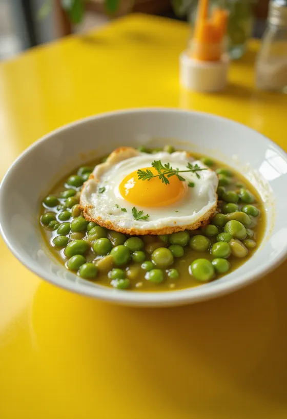 Kremet ertestuing, drysset med frisk persille