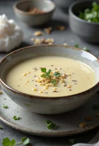 Kremet kålsuppe servert