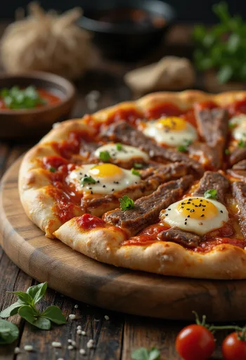 Koreansk pizza med Bulgogi storfekjøtt