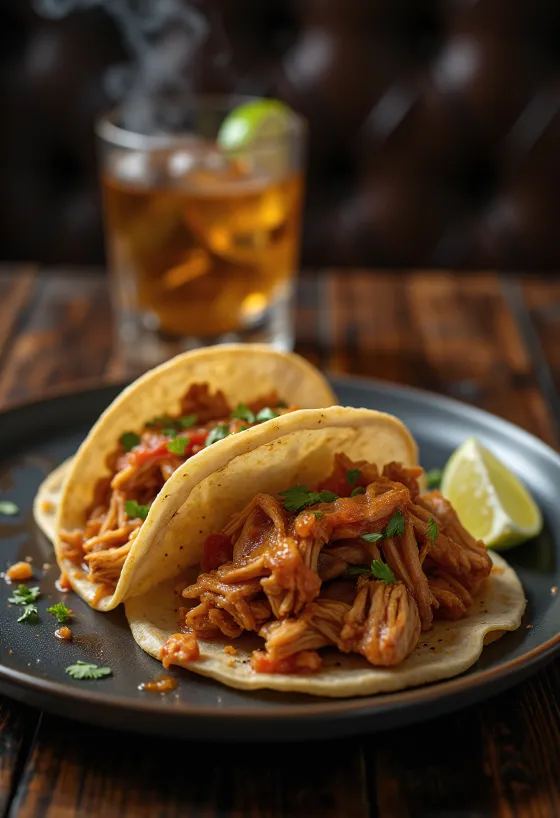 Tacos de Pollo al Chipotle servert