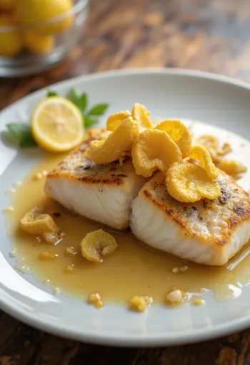 Paye med hvitløk, hvit fisk stekt med gyllen hvitløk og olivenolje